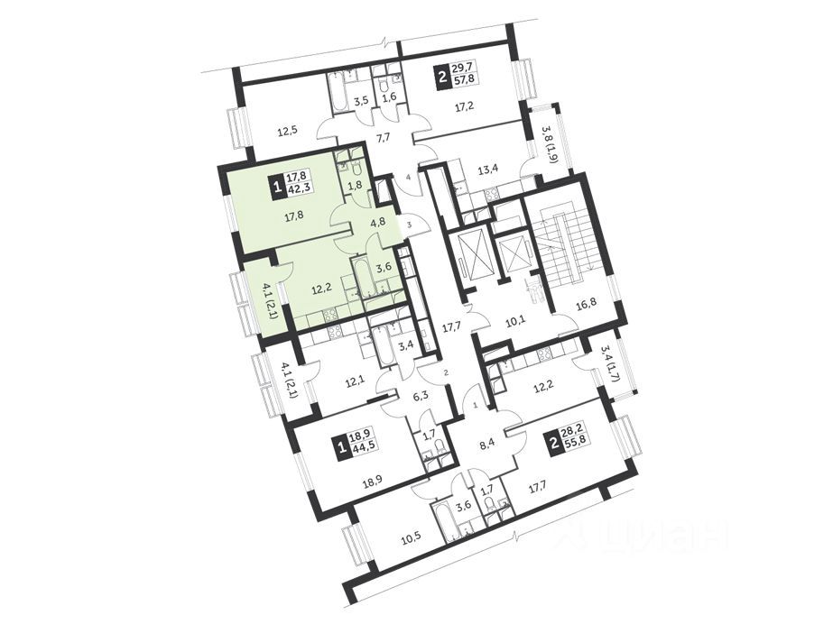 m. Zyablikovo: Apartment, 1-rooms