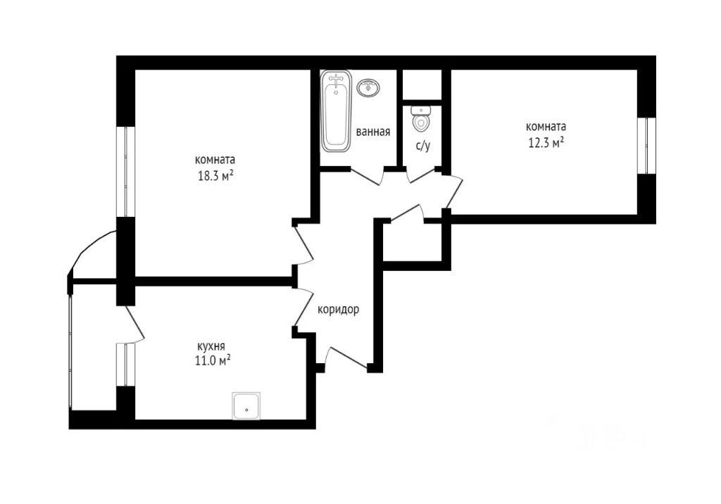 m. Scherbinka: Apartment, 2-rooms