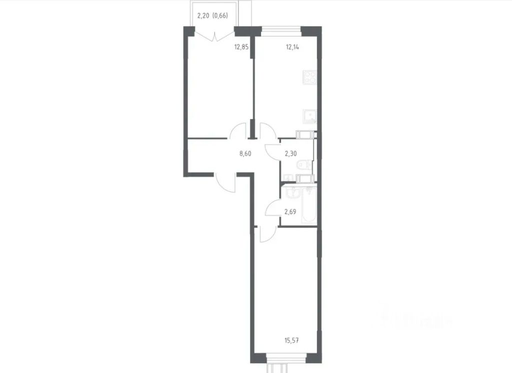 m. Tomilino: Apartment, 2-rooms