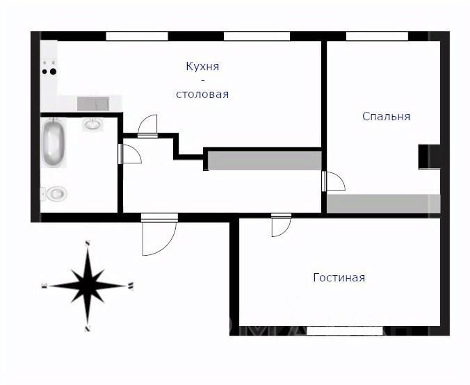 m. Barrikadnaya: Apartment, 2-rooms