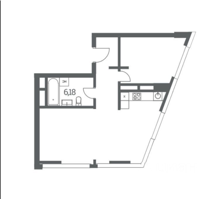 m. Shelepikha: Apartment, 2-rooms