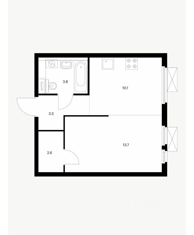 m. Kotelniki: Apartment, 1-rooms