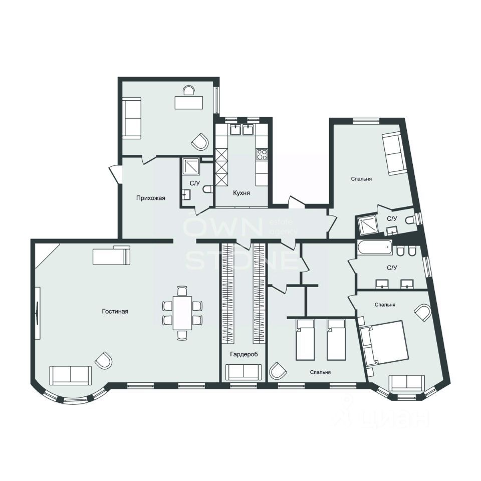 m. Park kultury: Apartment, 5-rooms