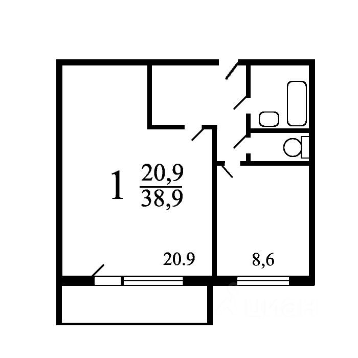 m. Bulvar Dmitriya Donskogo: Apartment, 1-rooms