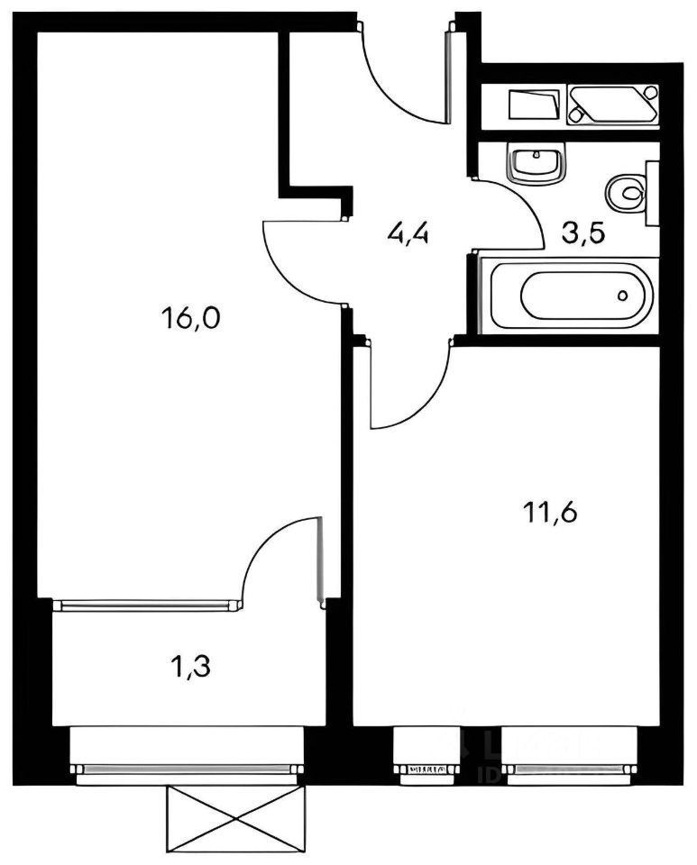 m. Fili: Apartment, 1-rooms