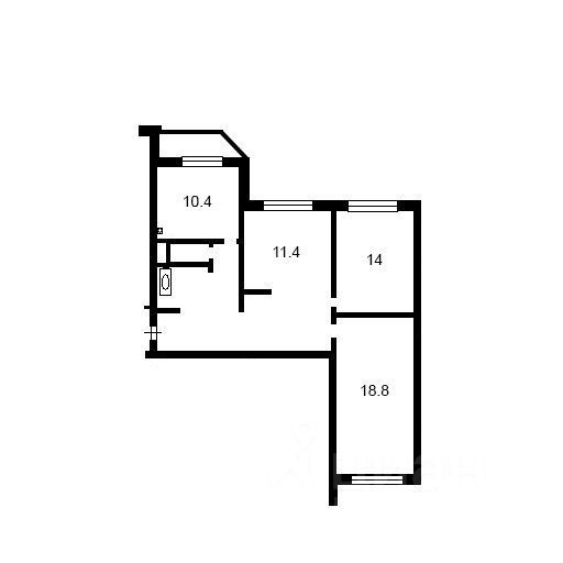 m. Nekrasovka: Apartment, 3-rooms