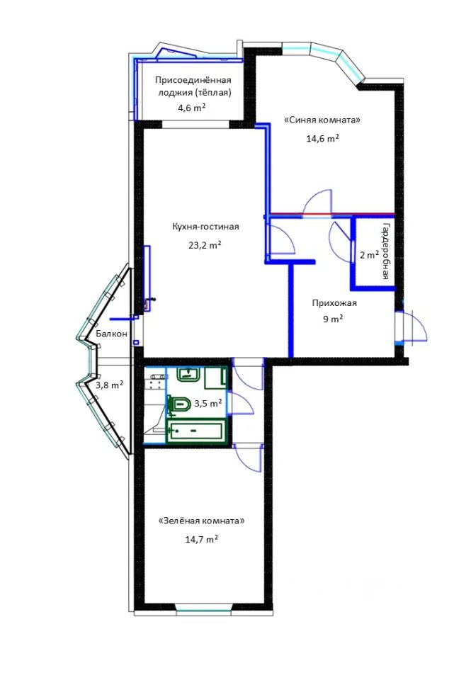 m. Myakinino: Apartment, 2-rooms