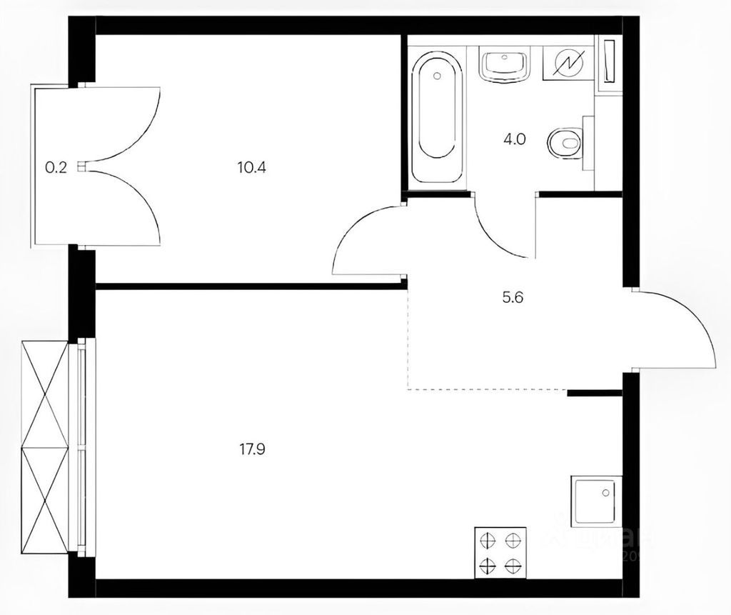 m. Fili: Apartment, 1-rooms