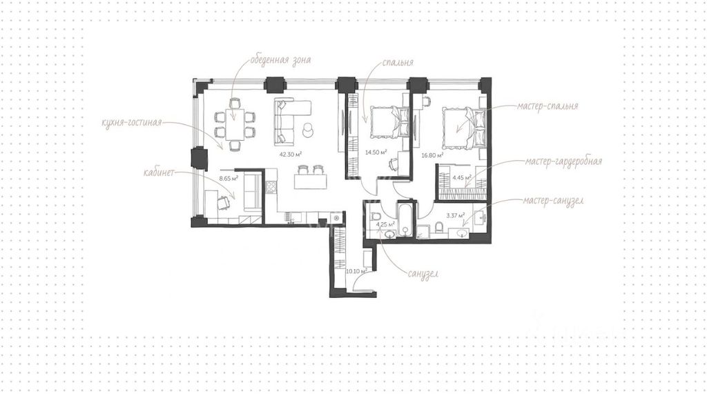 m. TsSKA: Apartment, 4-rooms
