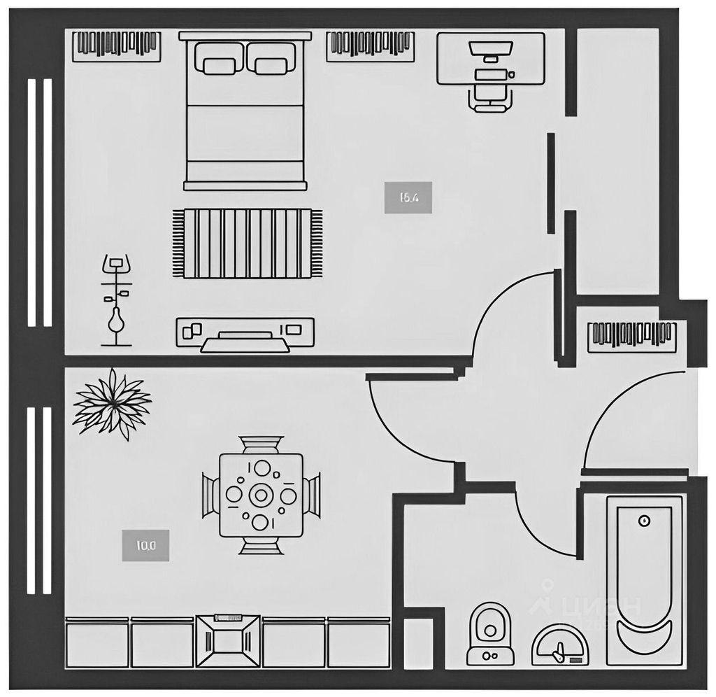 m. Verkhnie Likhobory: Apartment, 1-rooms