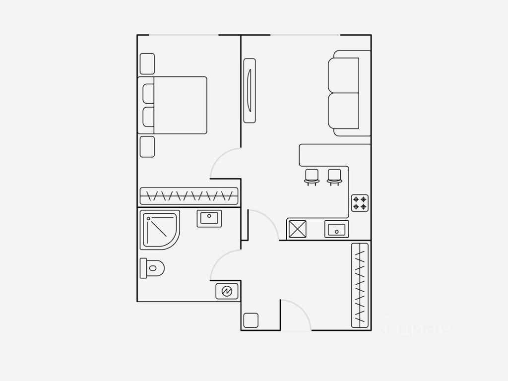 m. Bagrationovskaya: Apartment, 2-rooms