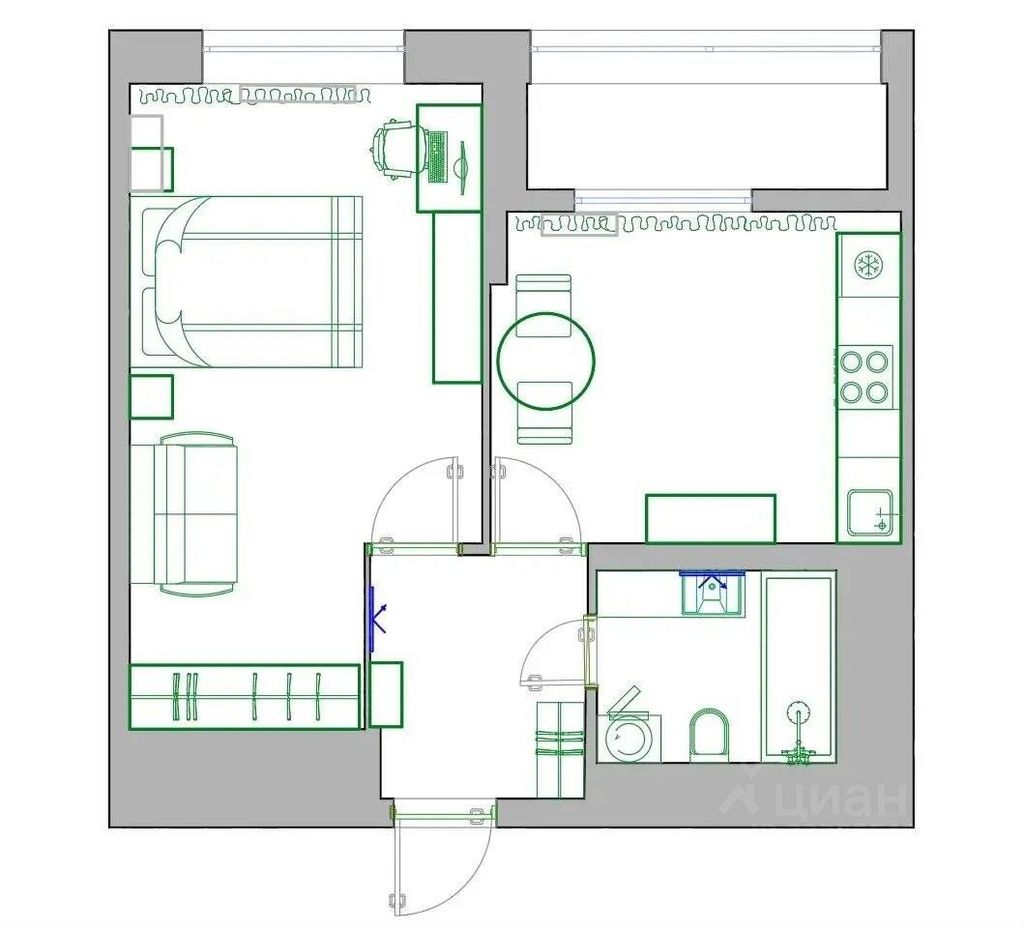 m. Lokomotiv: Apartment, 1-rooms