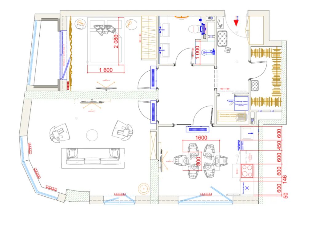 m. Moskva Tovarnaya: Apartment, 2-rooms