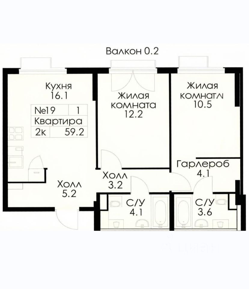 m. Opalikha: Apartment, 2-rooms