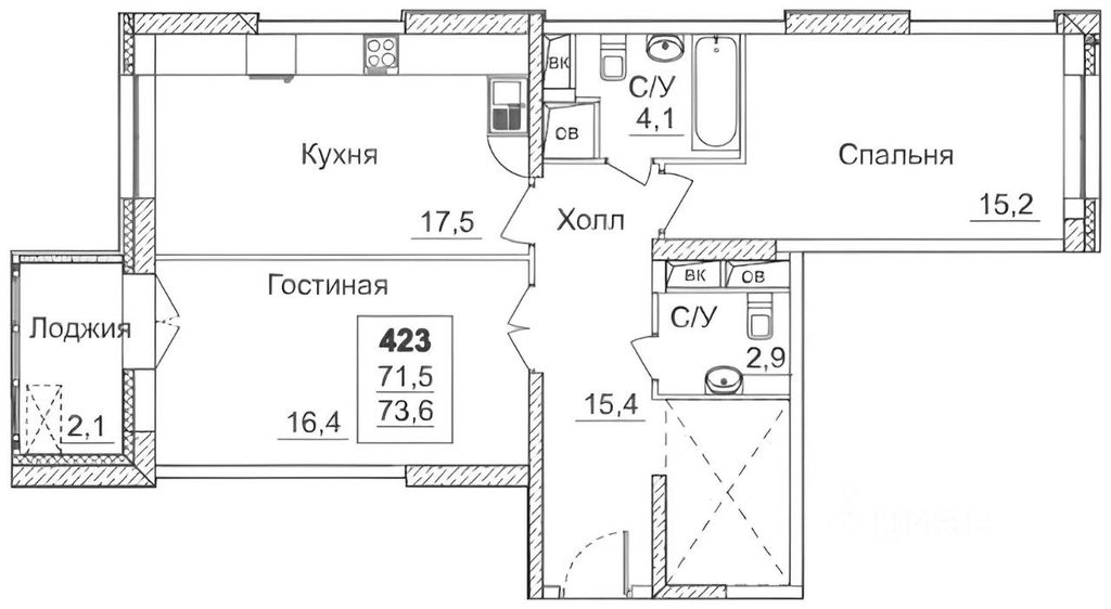 m. Khoroshevskaya: Apartment, 2-rooms
