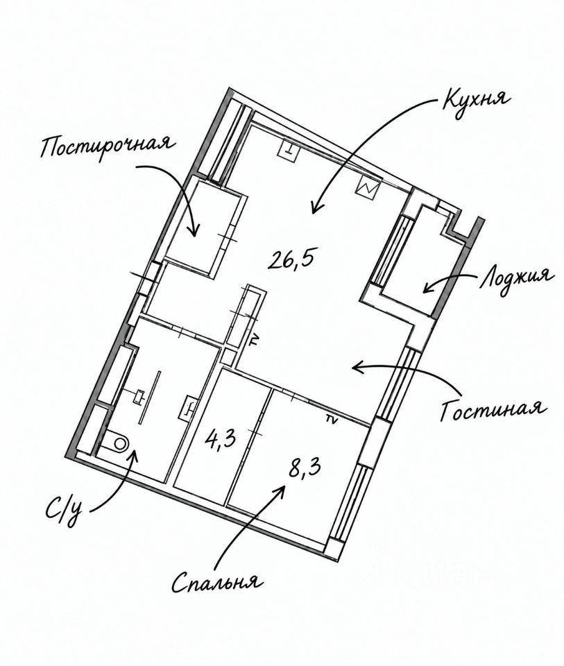 m. Shelepikha: Apartment, 2-rooms