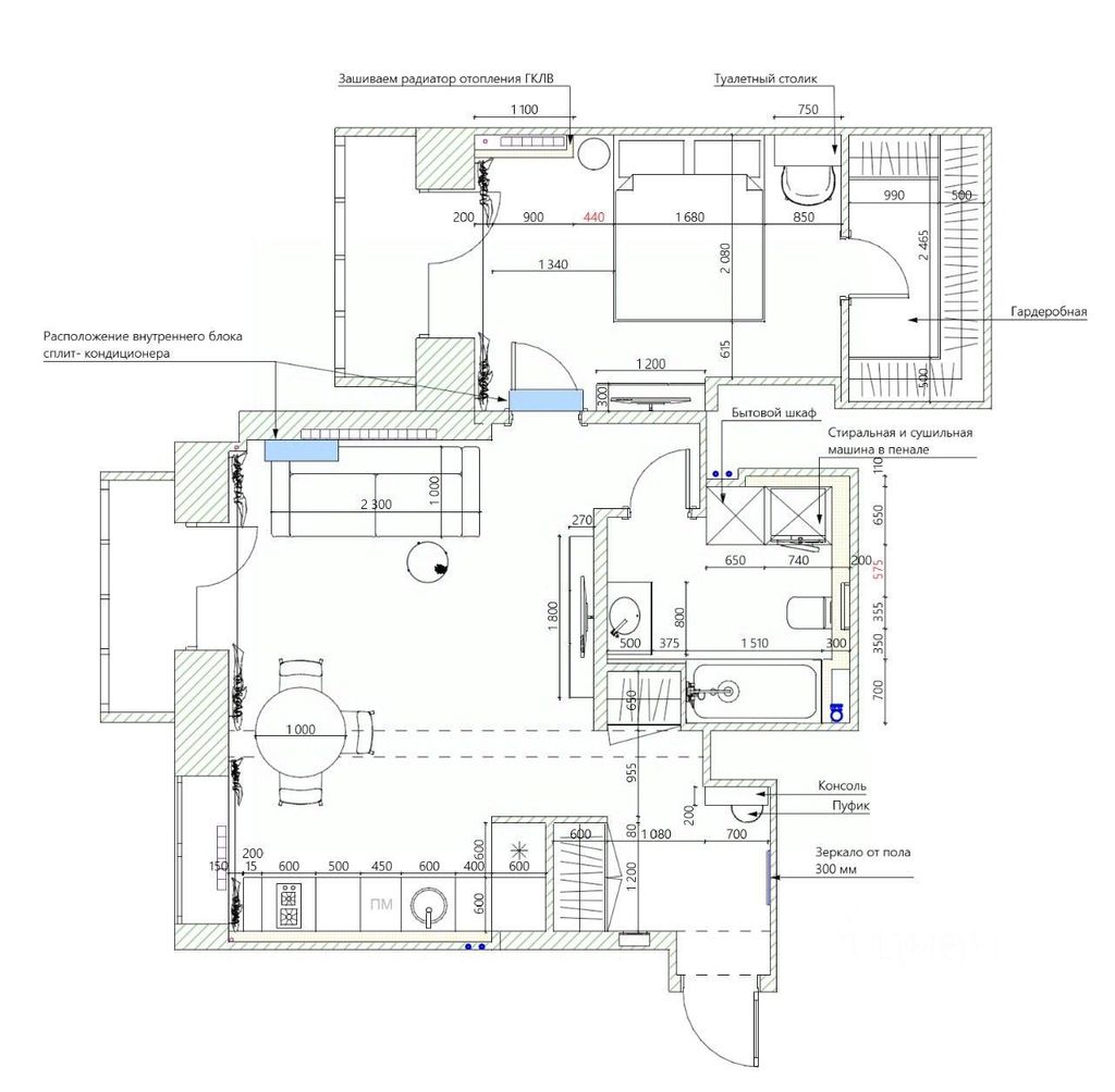 m. Mayakovskaya: Apartment, 2-rooms