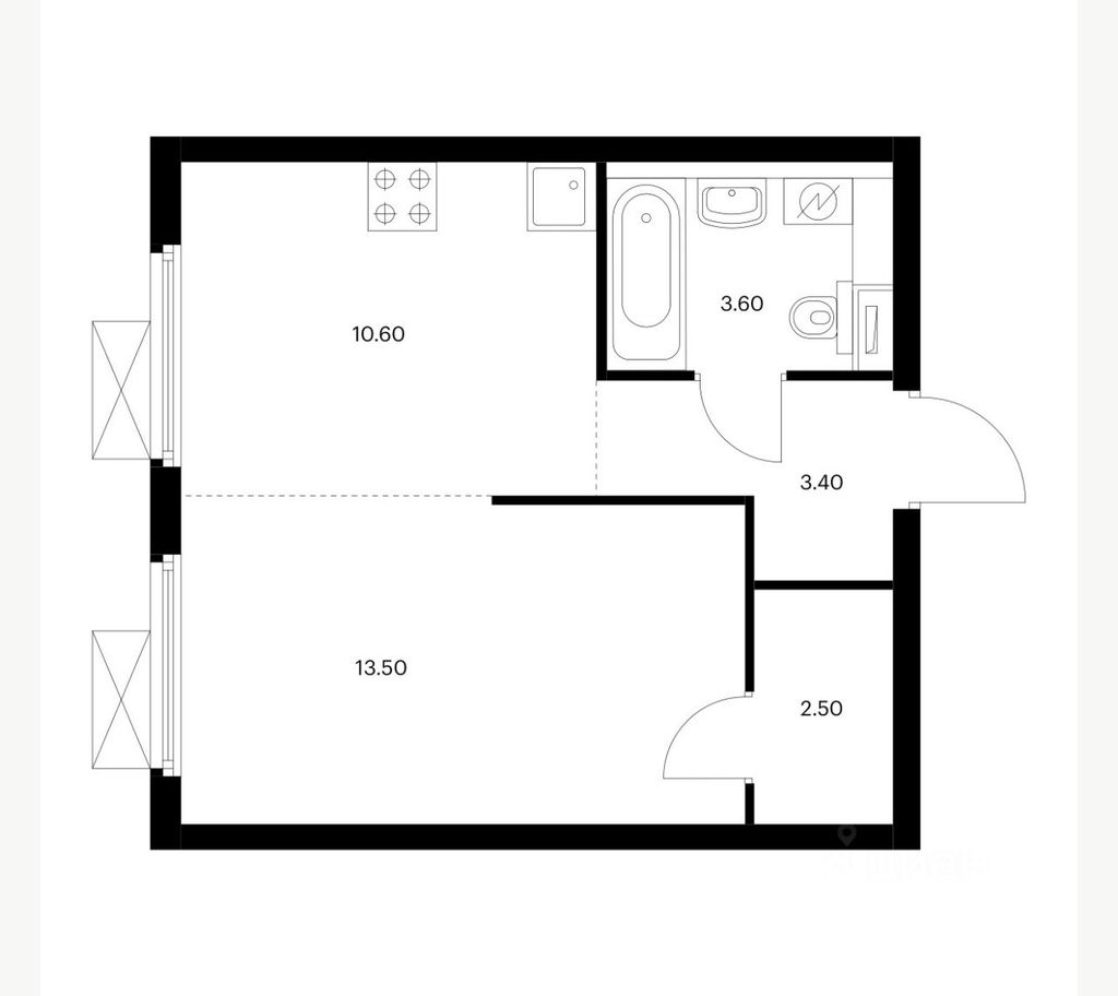 m. Lokomotiv: Apartment, 1-rooms