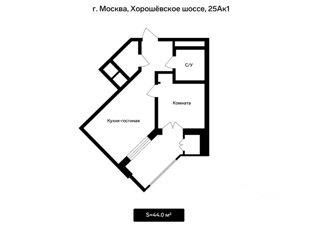 m. Khoroshevskaya: Apartment, 2-rooms