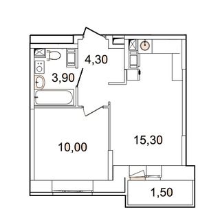 m. Nekrasovka: Apartment, 1-rooms
