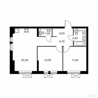m. Kotelniki: Apartment, 2-rooms