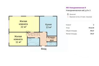 m. Verkhnie Kotly: Apartment, 2-rooms