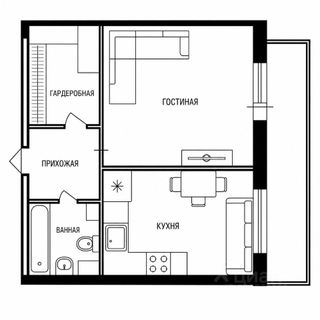 m. Shabolovskaya: Apartment, 1-rooms