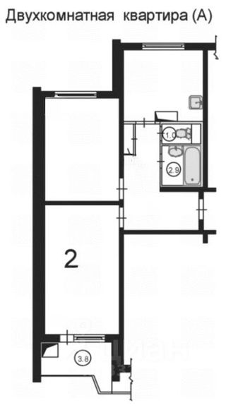 m. Akademicheskaya: Apartment, 2-rooms