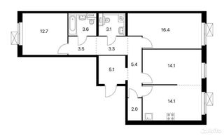 m. Kotelniki: Apartment, 3-rooms