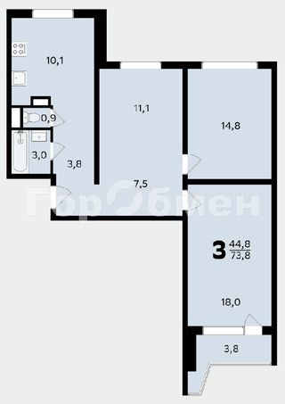 m. Bratislavskaya: Apartment, 3-rooms