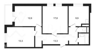 m. Podolsk: Apartment, 3-rooms