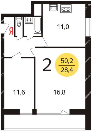 m. Sokolniki: Apartment, 2-rooms