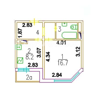 m. Nekrasovka: Apartment, 1-rooms
