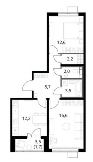 m. Bitsa: Apartment, 2-rooms