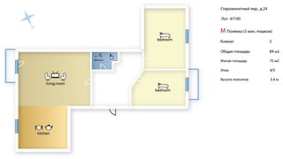 m. Polyanka: Apartment, 3-rooms
