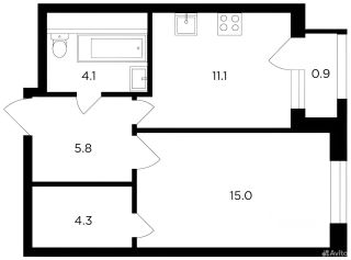 m. Filatov lug: Apartment, 1-rooms