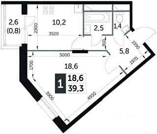 m. Medvedkovo: Apartment, 1-rooms