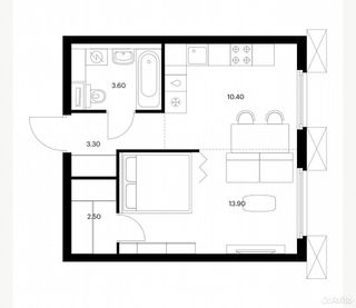 m. Medvedkovo: Apartment, 1-rooms