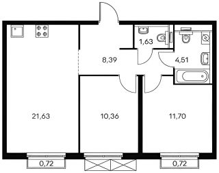 m. Fili: Apartment, 2-rooms