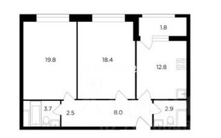 m. Schukinskaya: Apartment, 2-rooms