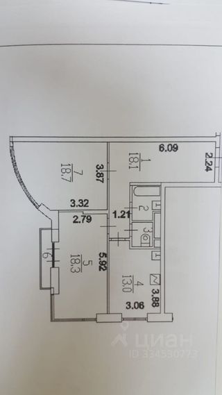 m. Dubrovka: Apartment, 2-rooms
