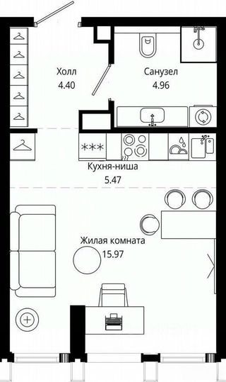 m. Maryina Roscha: Apartment, 1-rooms