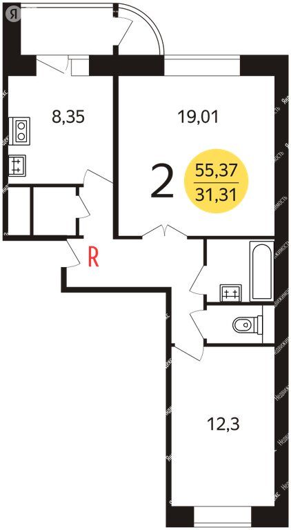 m. Okhotny ryad: Apartment, 2-rooms