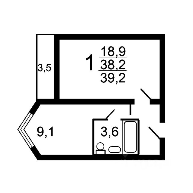 m. Kuchino: Apartment, 1-rooms