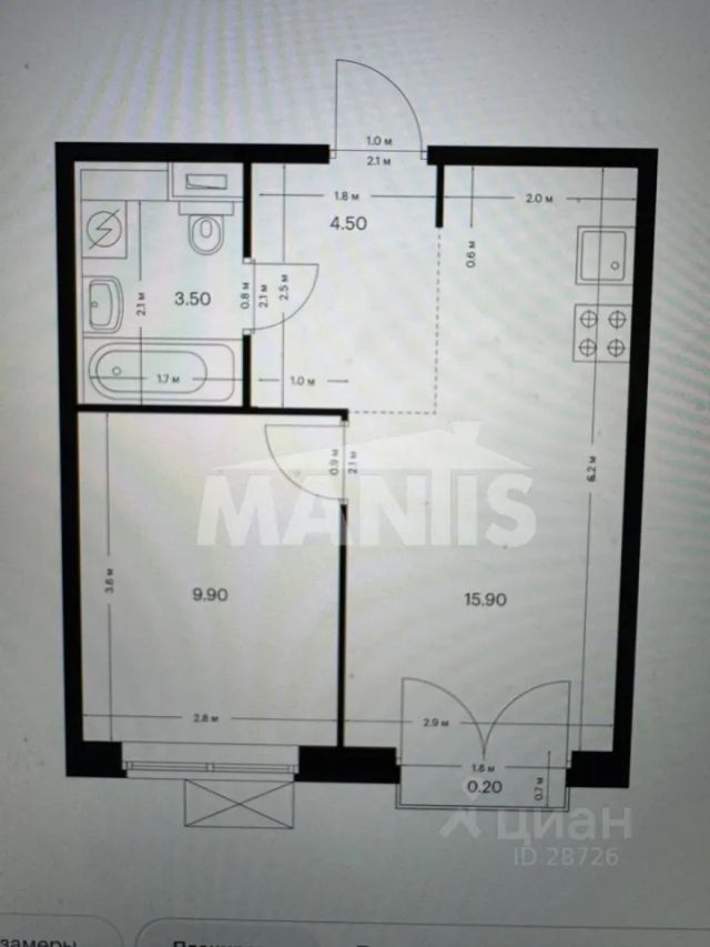 m. Opalikha: Apartment, 1-rooms