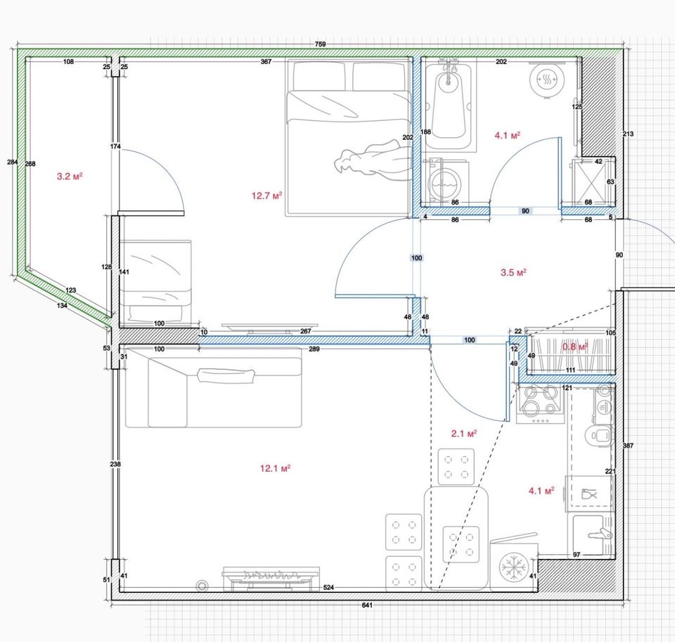 m. Domodedovskaya: Apartment, 1-rooms