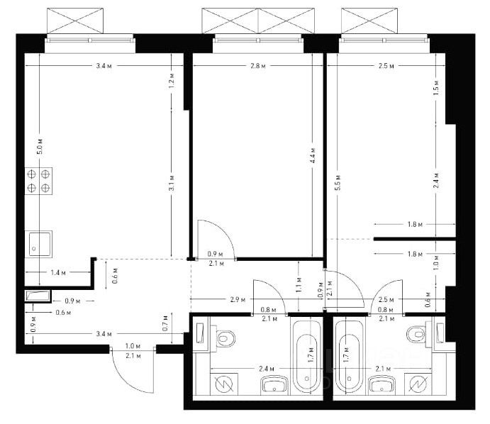 m. Opalikha: Apartment, 2-rooms