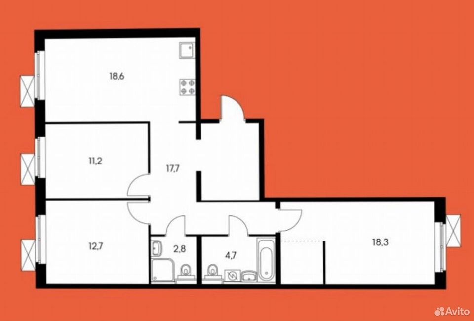 m. Pervomayskaya: Apartment, 3-rooms