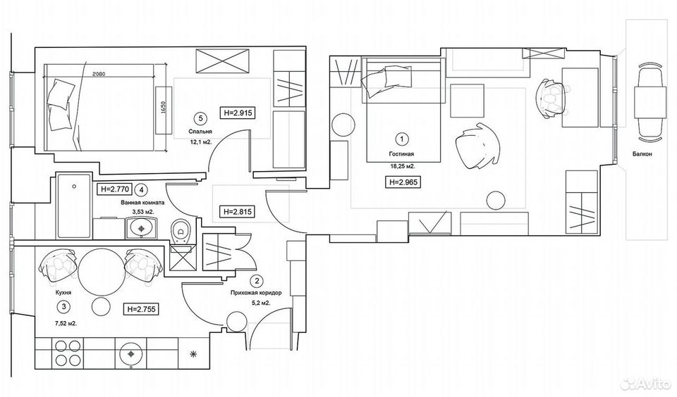 m. Barrikadnaya: Apartment, 2-rooms